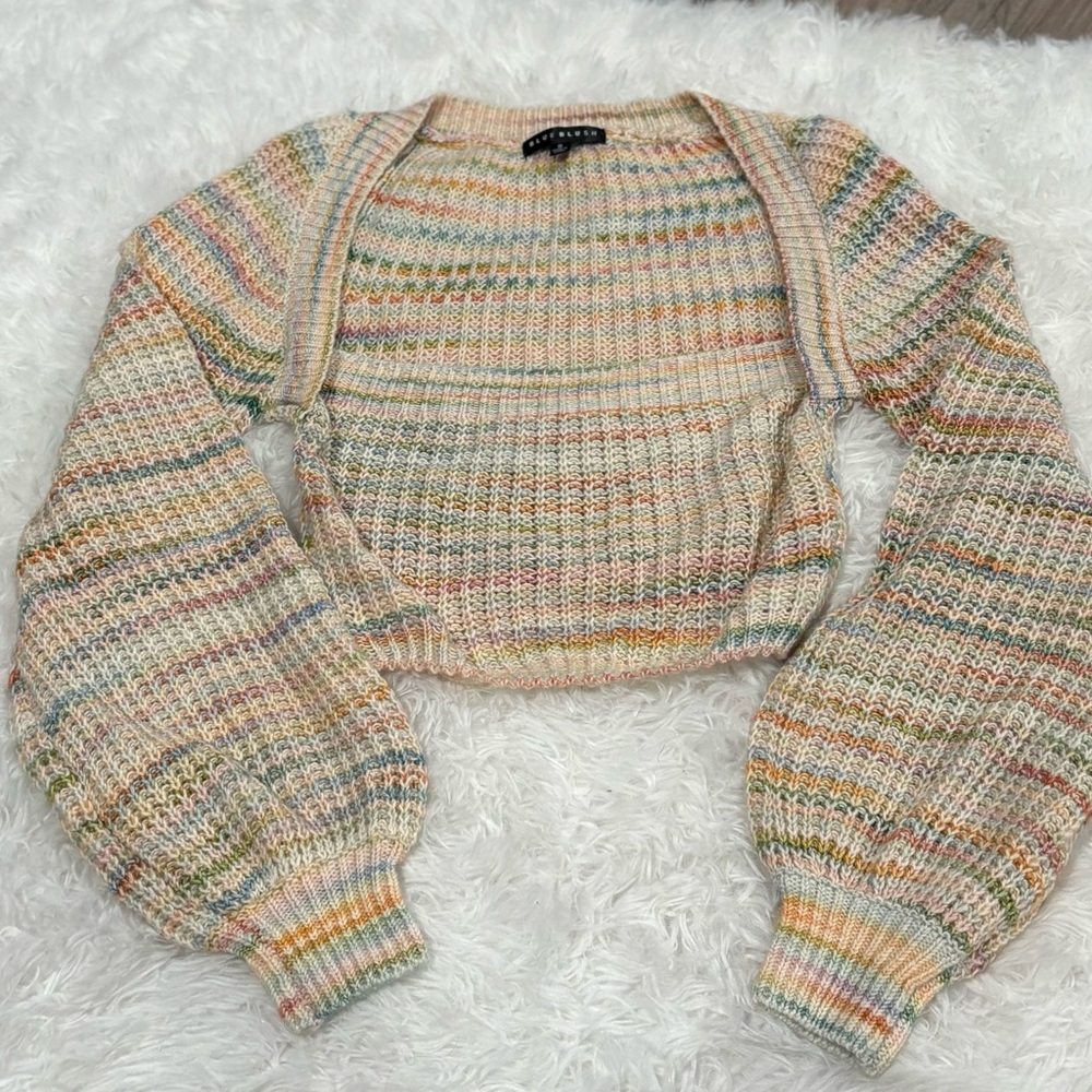 Blue Blush Pastel Knit Sweater